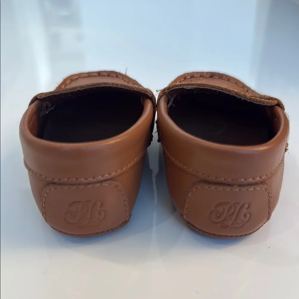 Ralph Lauren Brown Moccasin Shoes Classic Slip-On Design